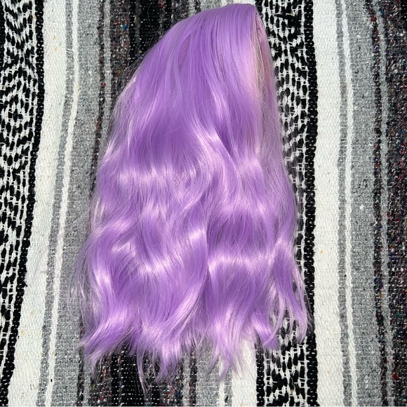 14 Inch Purple Lavender Curled Wig - Picture 6 of 8